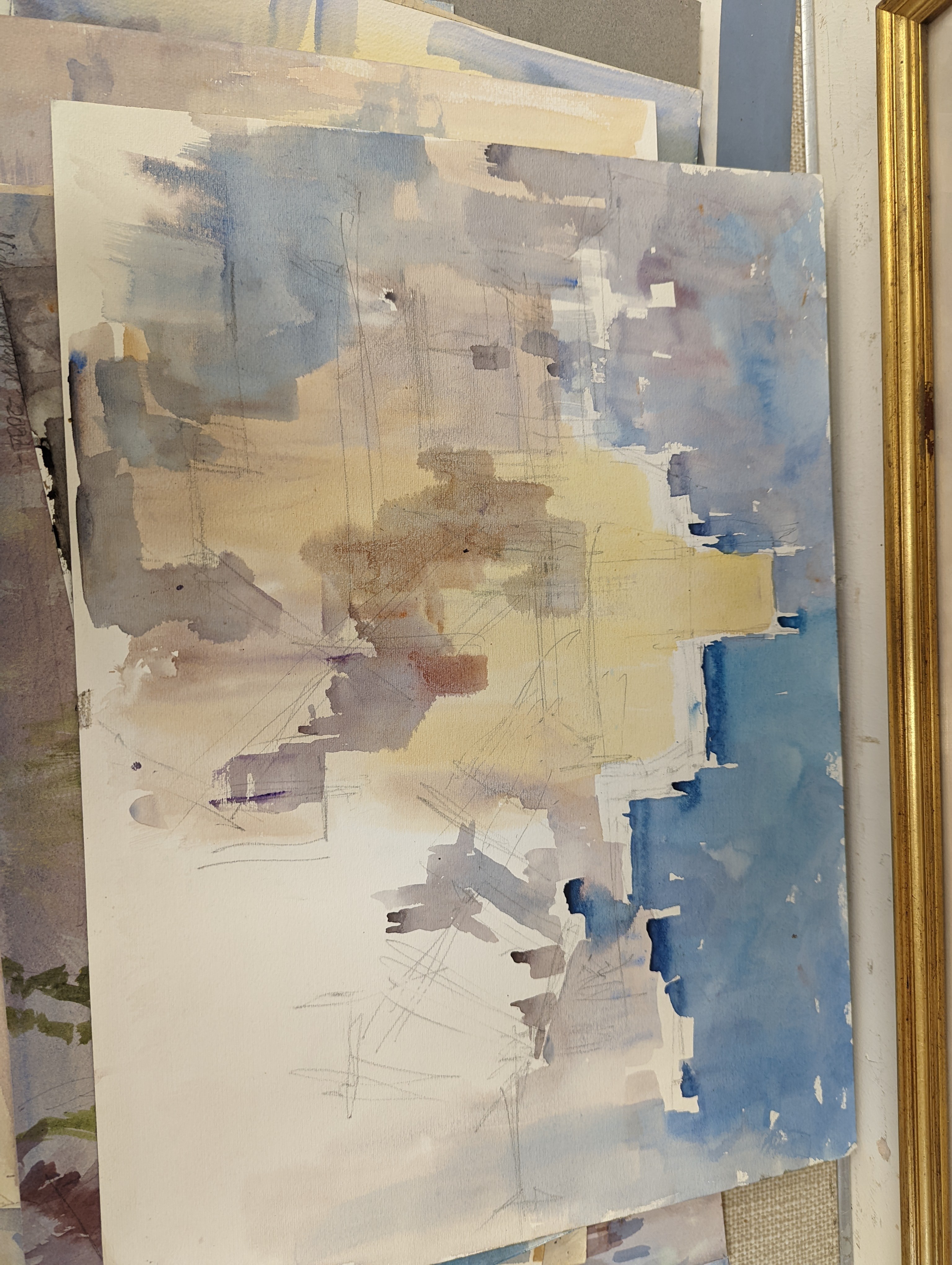 Michael Cadman (1920-2010), a group of assorted watercolours, mostly topographical scenes c.1995 to 2003, largest 46 x 61cm, one framed, the others unframed